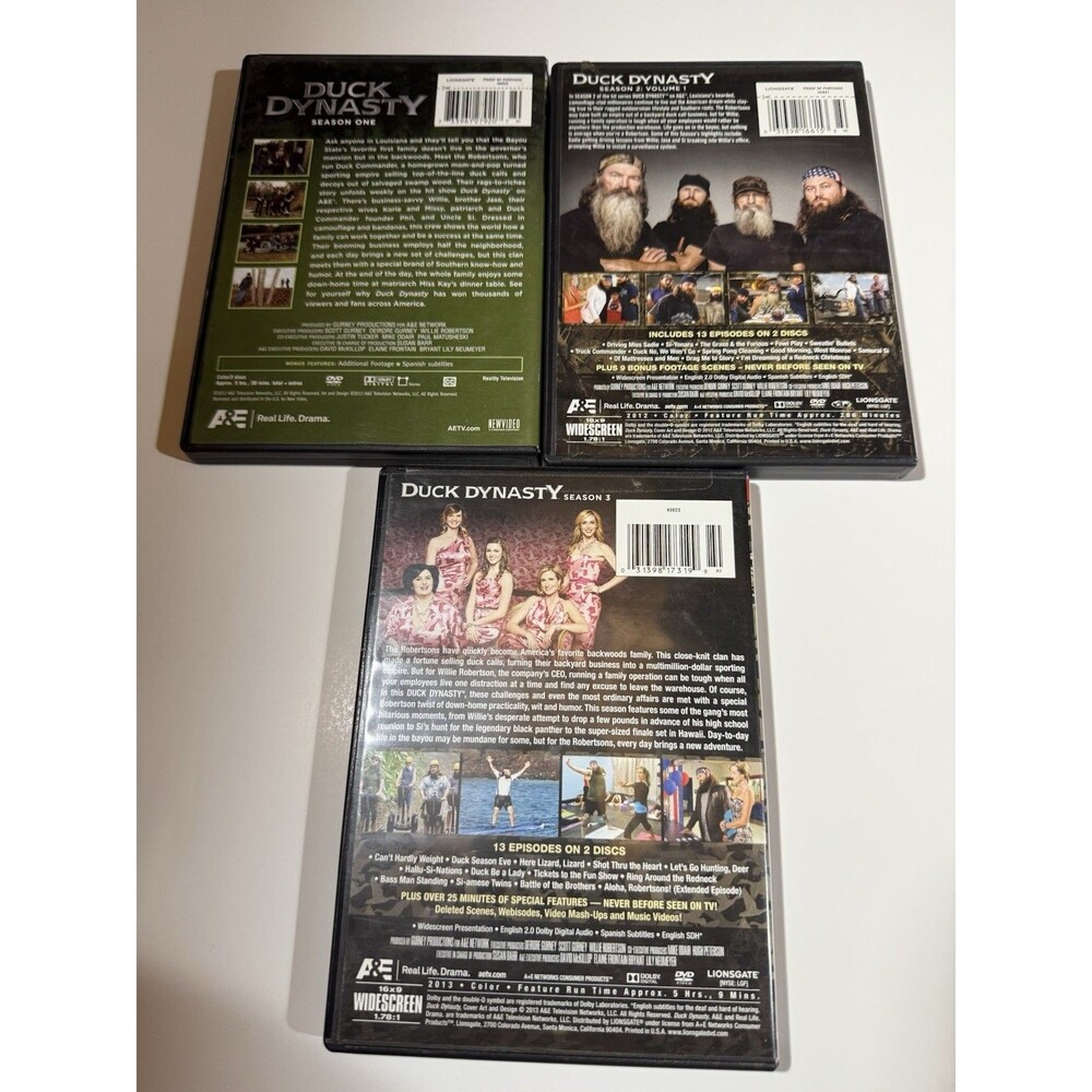 Duck Dynasty DVD Lot Seasons 1, 2 vol 1, 3 A&E Reality TV Hunting Series 7 discs - Picture 2 of 2